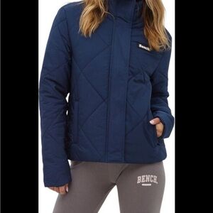 Bench DNA Clydie quilted bomber jacket in a dark blue